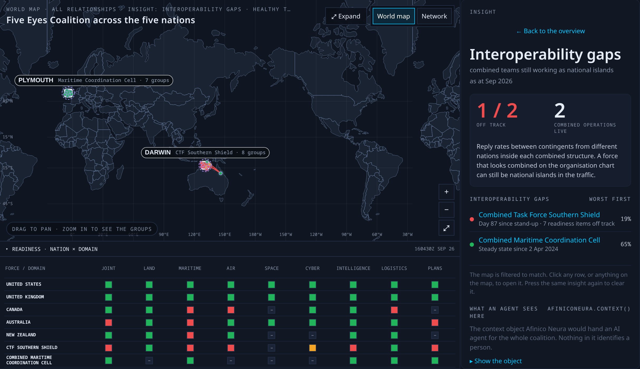 Meridian Coalition: map filtered by interoperability gaps